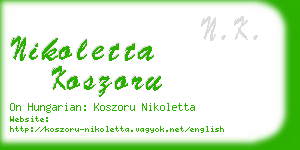 nikoletta koszoru business card